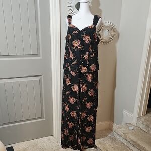 Torrid Black Floral Jumpsuit
